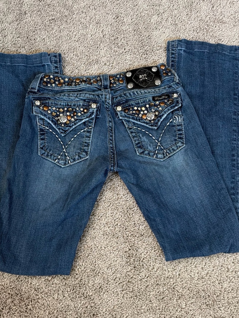 Miss Me Embellished Back Pocket Bootcut Jeans low rise